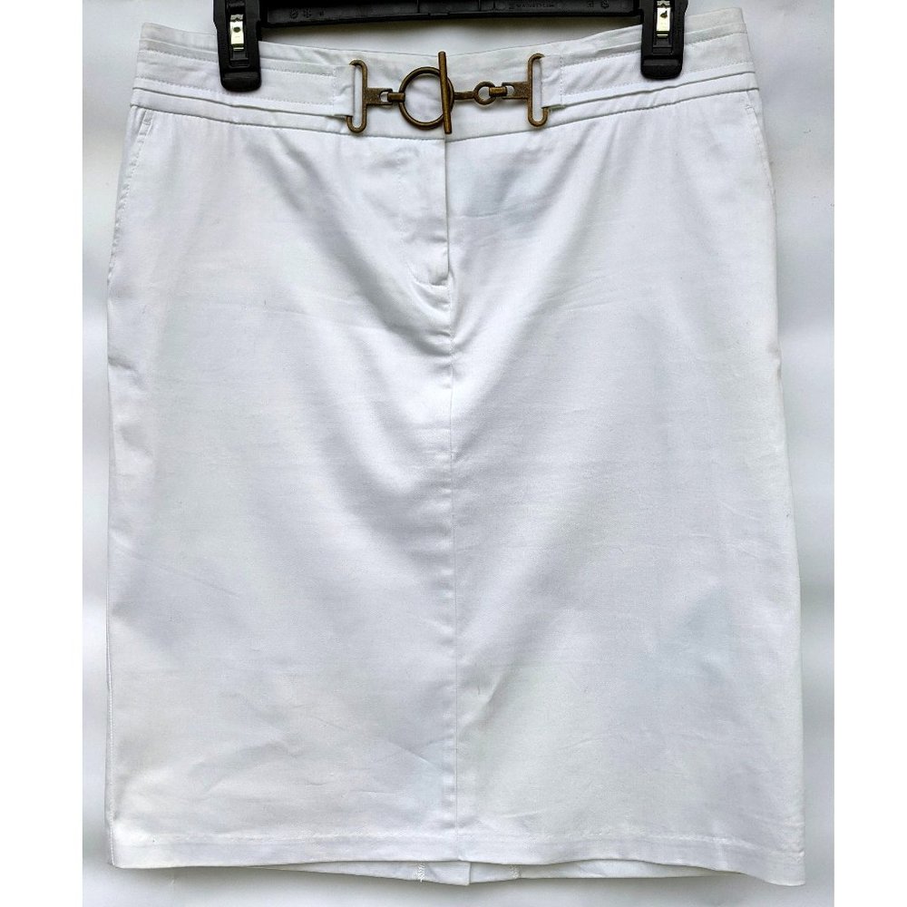 New York & Company: Stretch White Pencil Skirt - 6